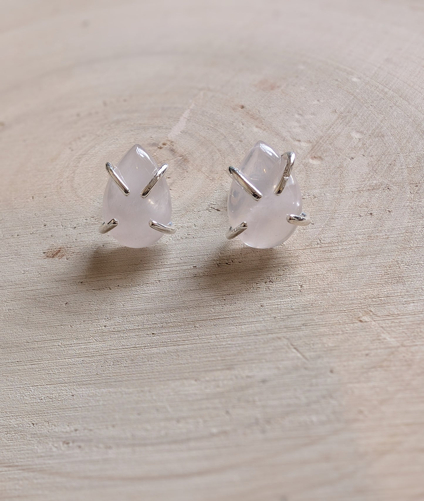 Sterling Silver Rose Quartz Studs