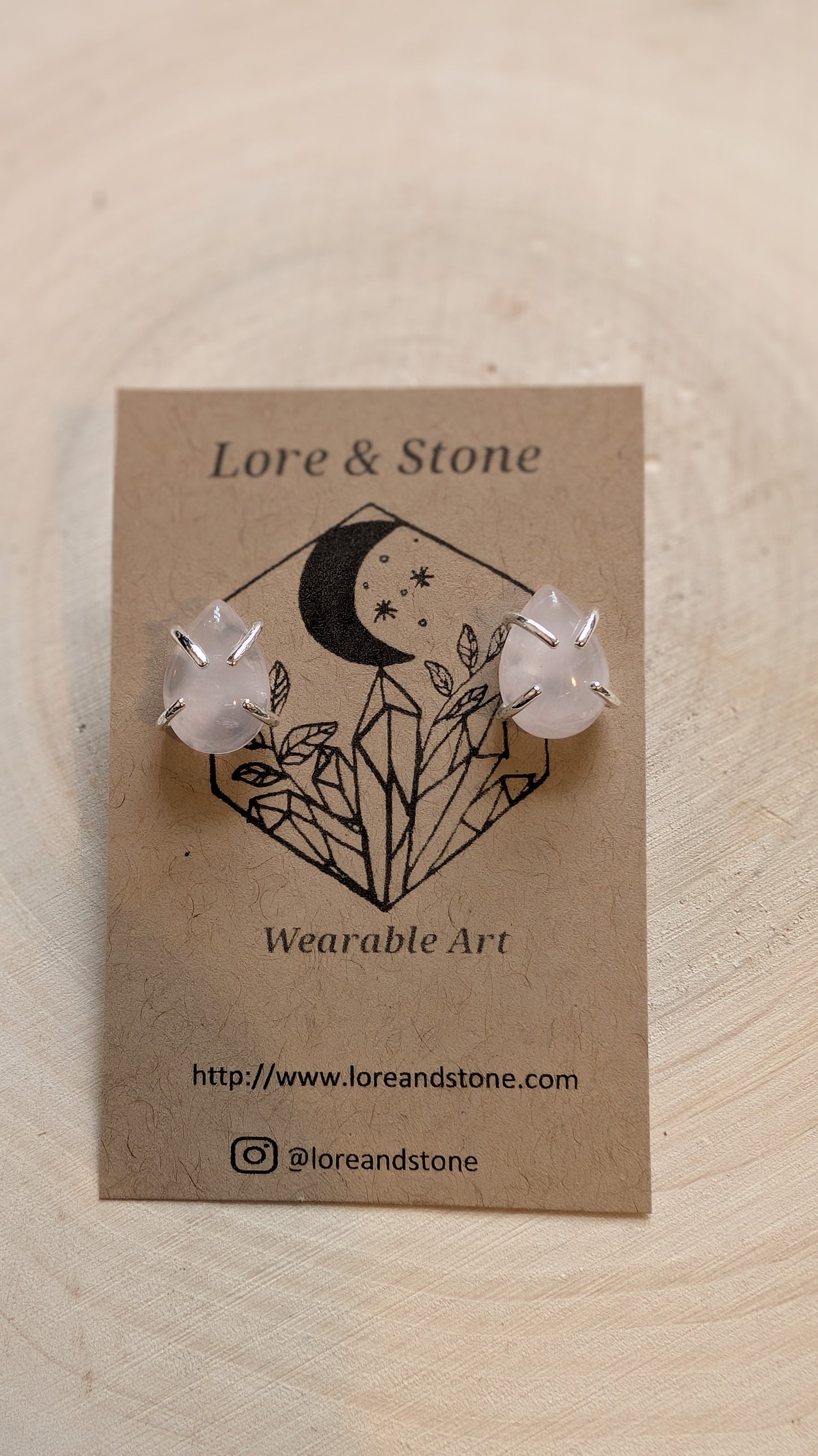 Sterling Silver Rose Quartz Studs