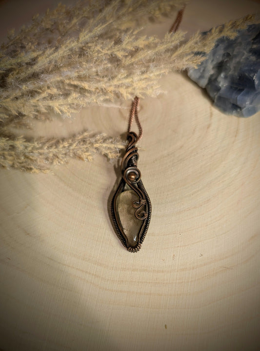 The Bard - Rutile Quartz in Antiqued Copper