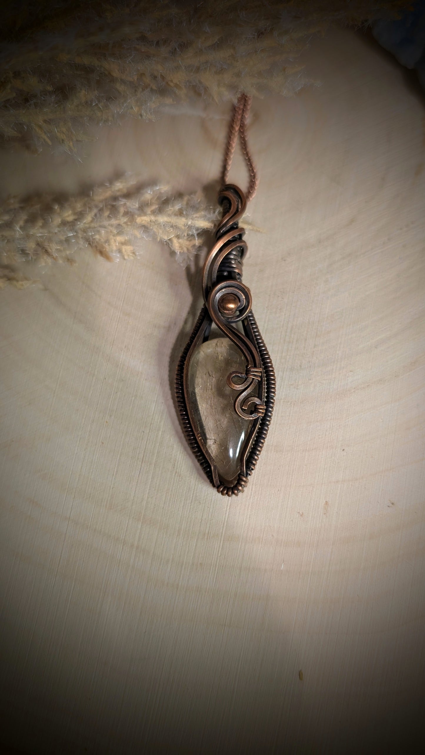 The Bard - Rutile Quartz in Antiqued Copper