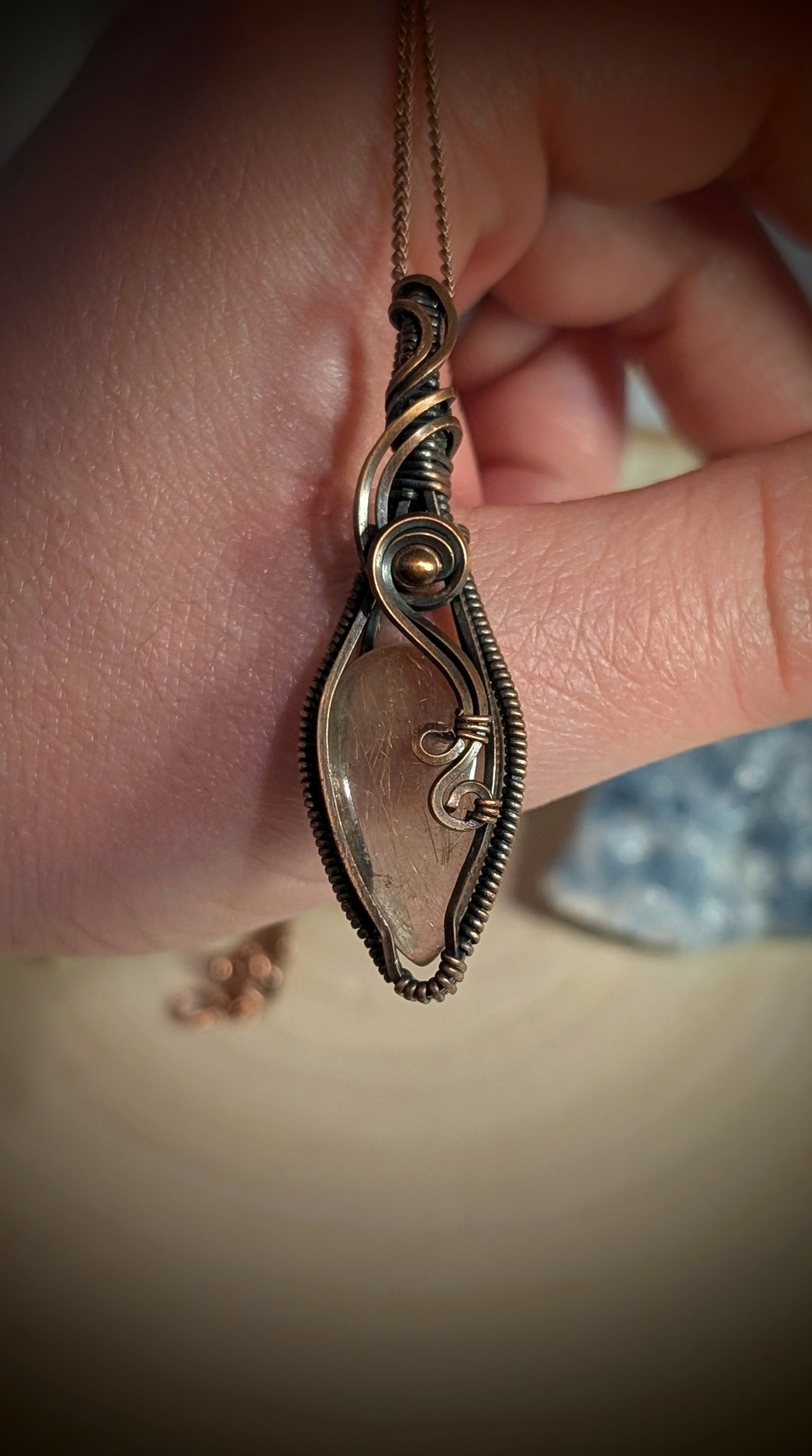 The Bard - Rutile Quartz in Antiqued Copper