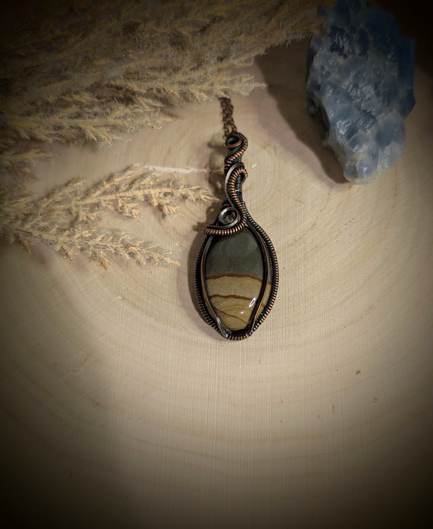 The Rogue - Landscape Jasper In Pure Antiqued Copper