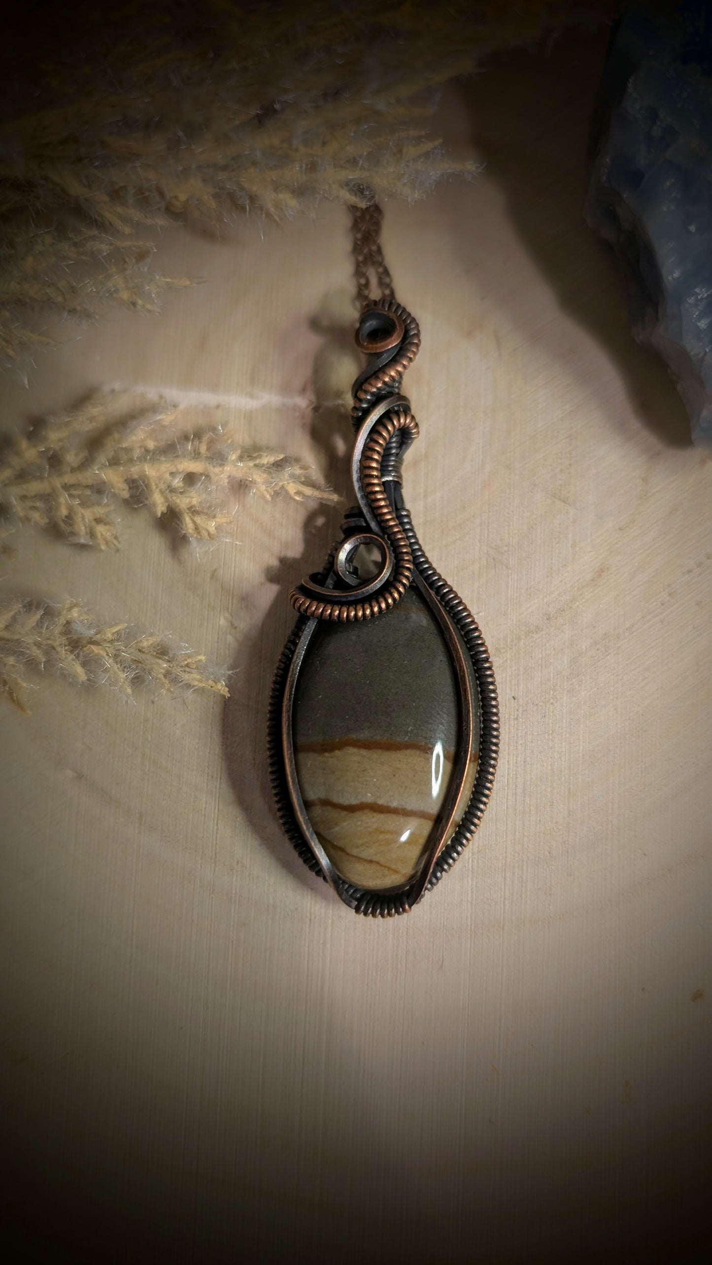 The Rogue - Landscape Jasper In Pure Antiqued Copper