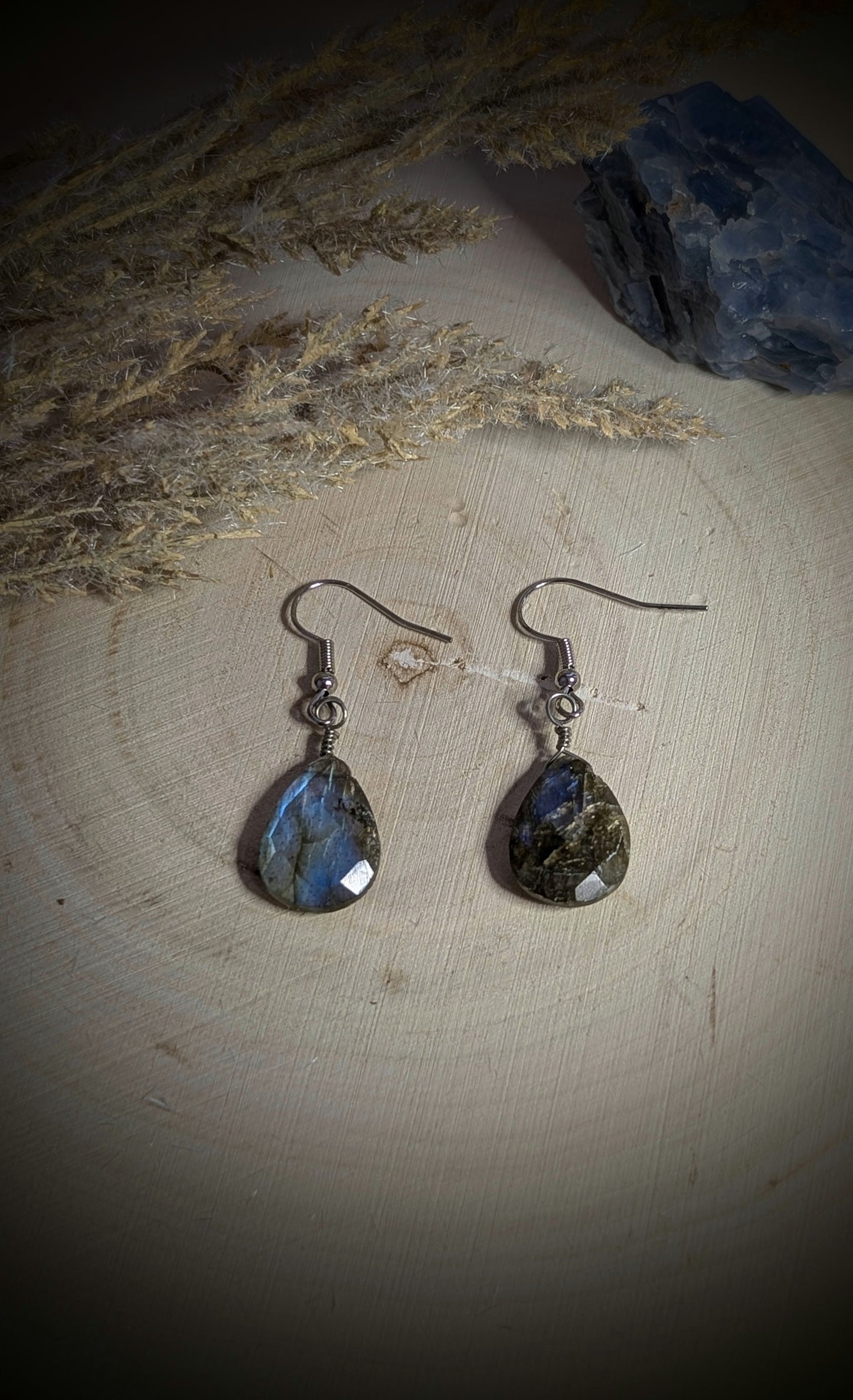 Faceted Labradorite Drop Earrings