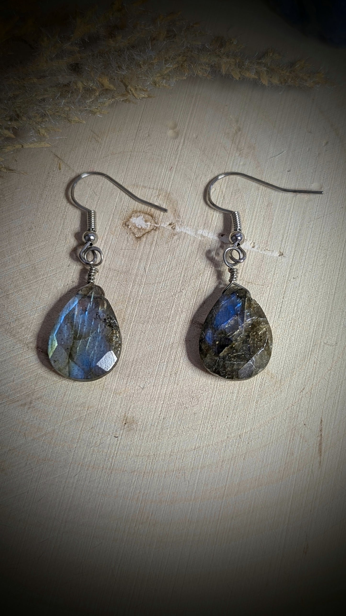 Faceted Labradorite Drop Earrings
