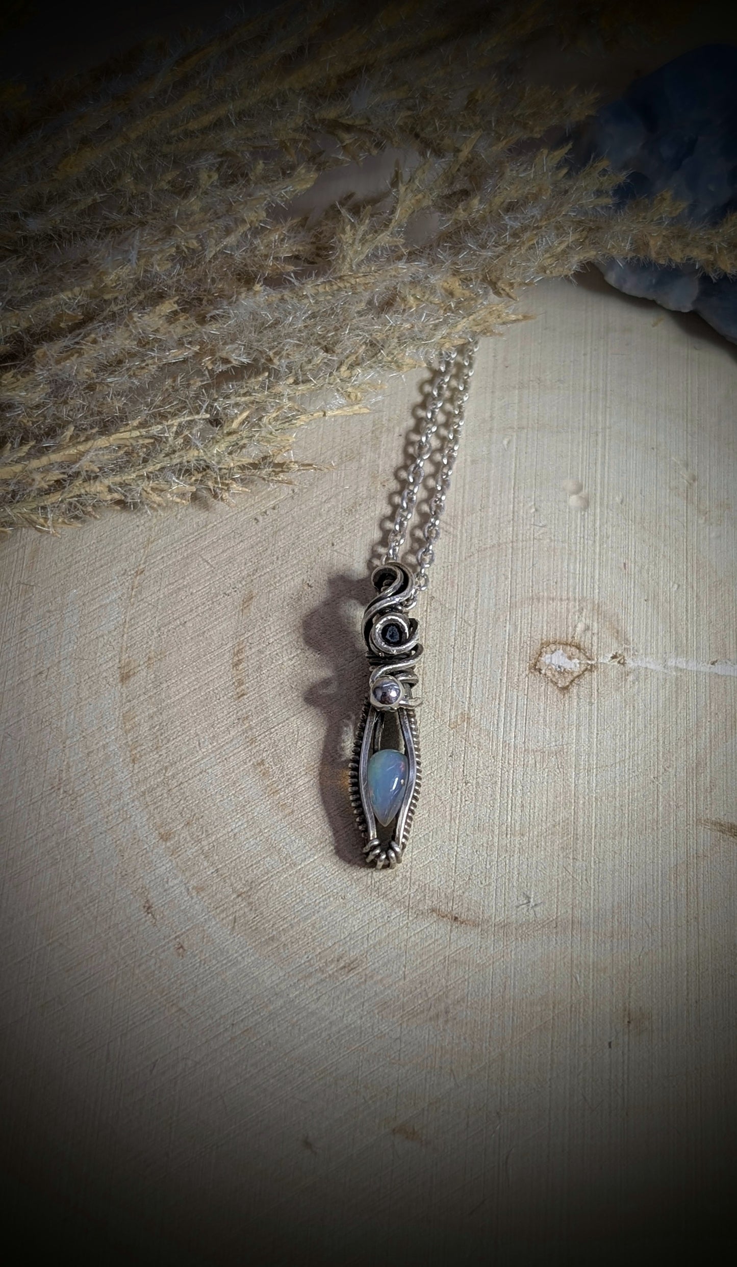 The Cantrip - Ethiopian Opal & Blue Sapphire in Sterling Silver