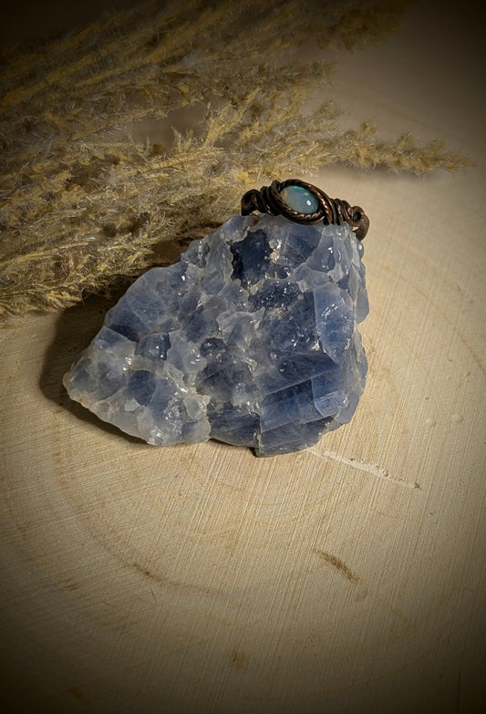 Ethiopian Welo Opal Ring In Antiqued Copper Wire, Size 6