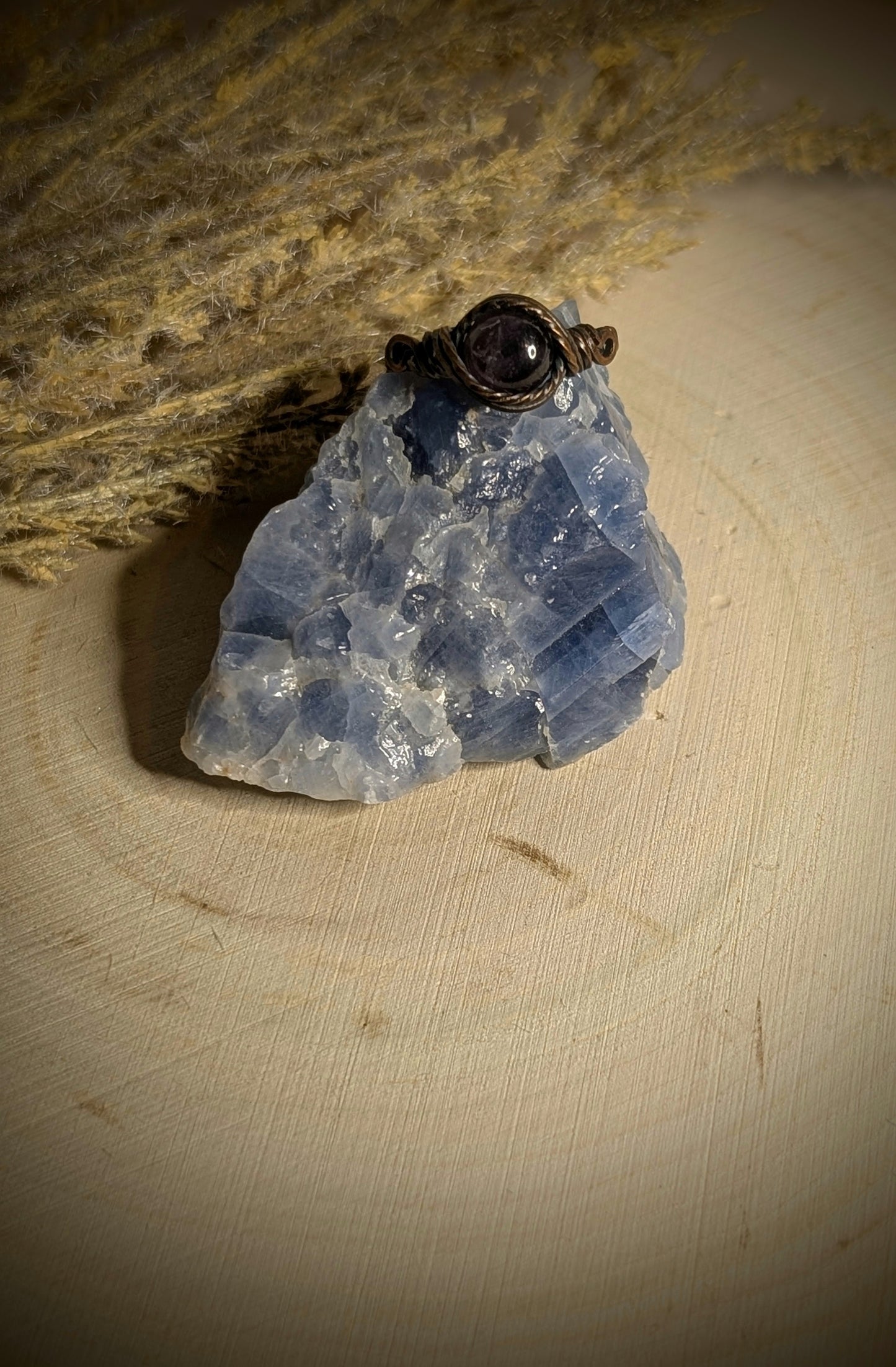 Amethyst Ring in Antiqued Copper, Size 7