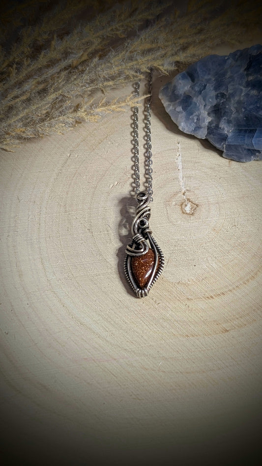 Dragon Born - Goldstone in Sterling Silver