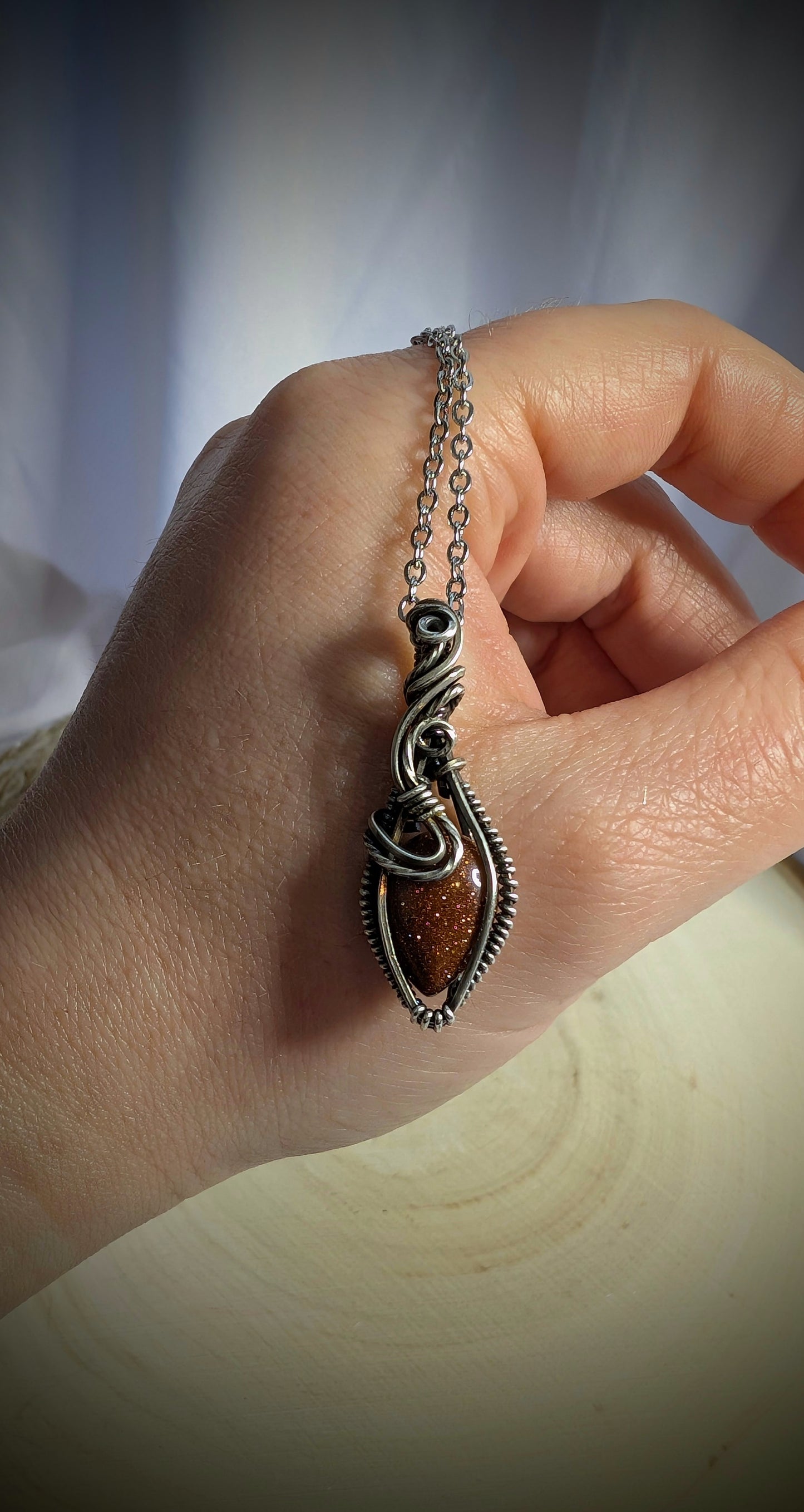 Dragon Born - Goldstone in Sterling Silver