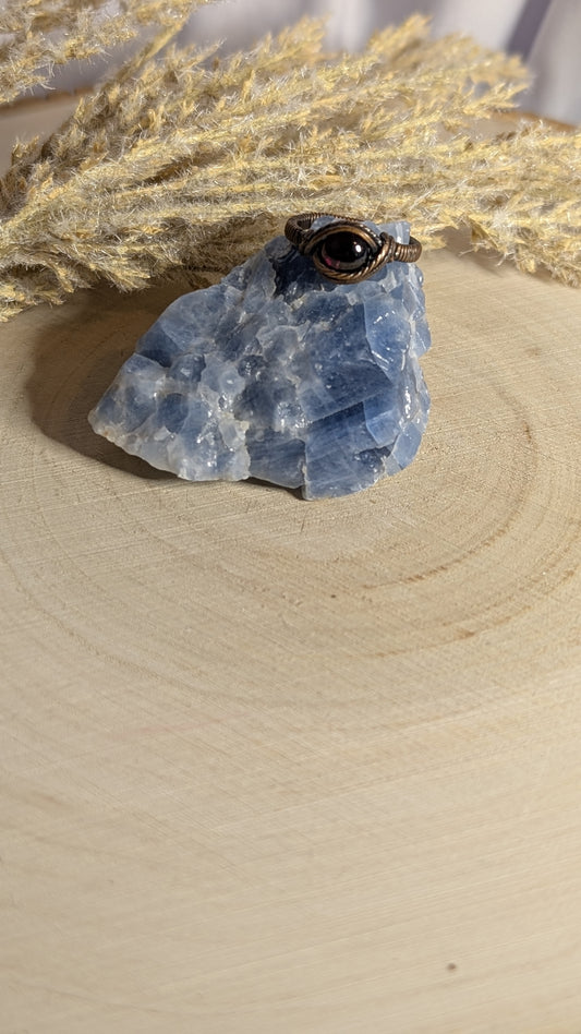 Garnet Ring in Copper, Size 5