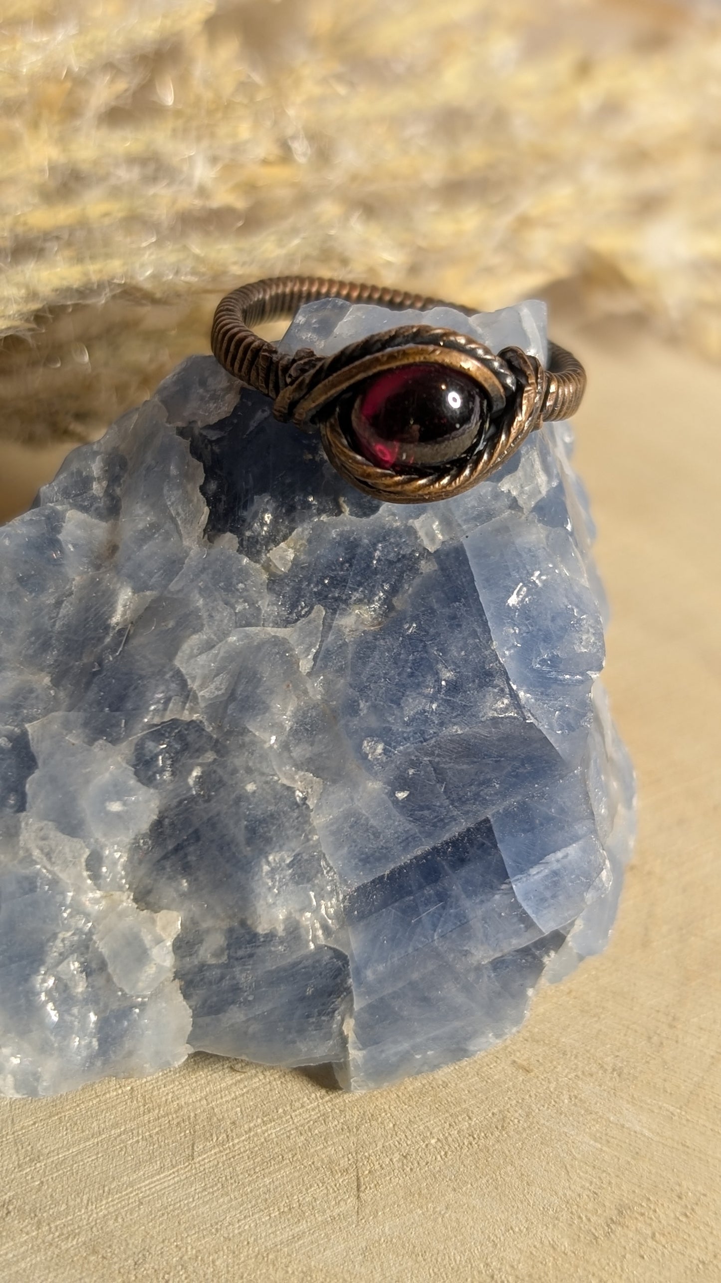 Garnet Ring in Copper, Size 5